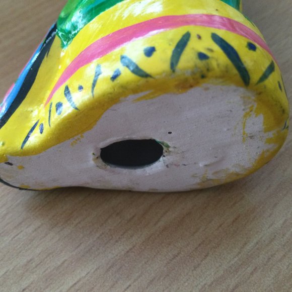 Two hand painted parrot figurines 8" & 4" tall wood and ceramic standing parrots - Picture 11 of 11